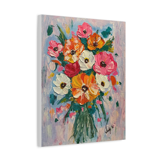 A Bouquet of Joy Matte Canvas Wall Art - Stretched 1.25"