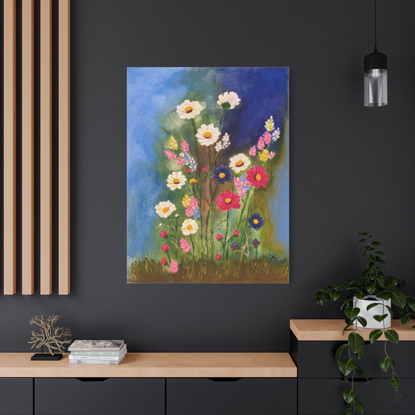 Floral Meadow Matte Canvas Wall Art — Stretched Floral Painting