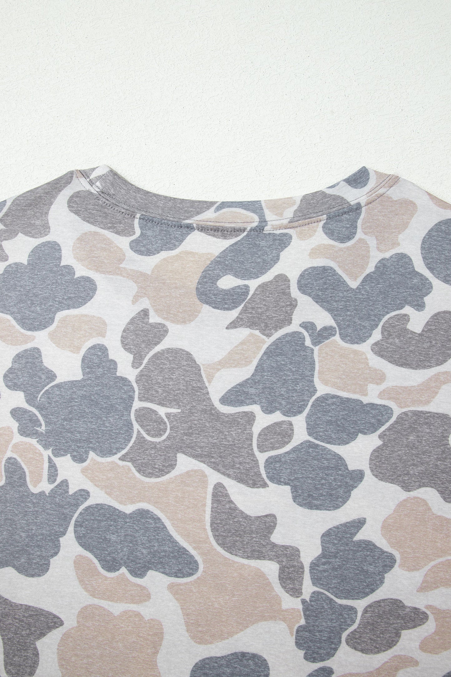 Multicolour Retro Camouflage Print Womens Casual T Shirt