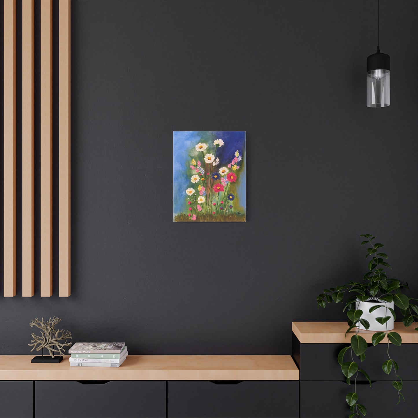 Floral Meadow Matte Canvas Wall Art — Stretched Floral Painting