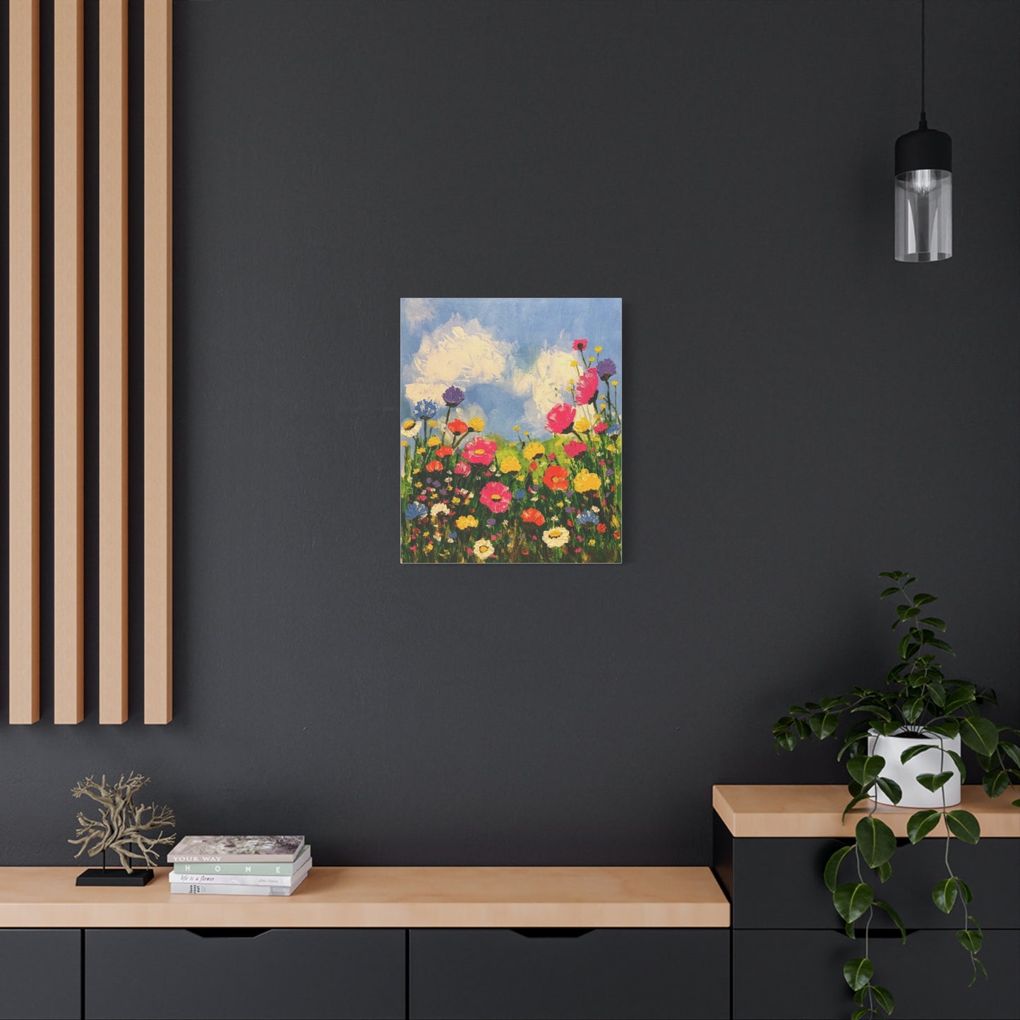 Wildflower Bloom Canvas Print — Bright Wildflower Wall Art (Matte Stretched)