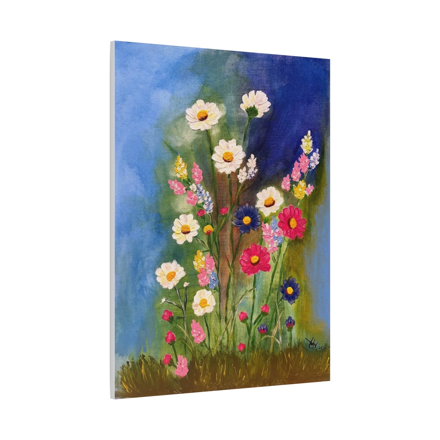 Floral Meadow Matte Canvas Wall Art — Stretched Floral Painting