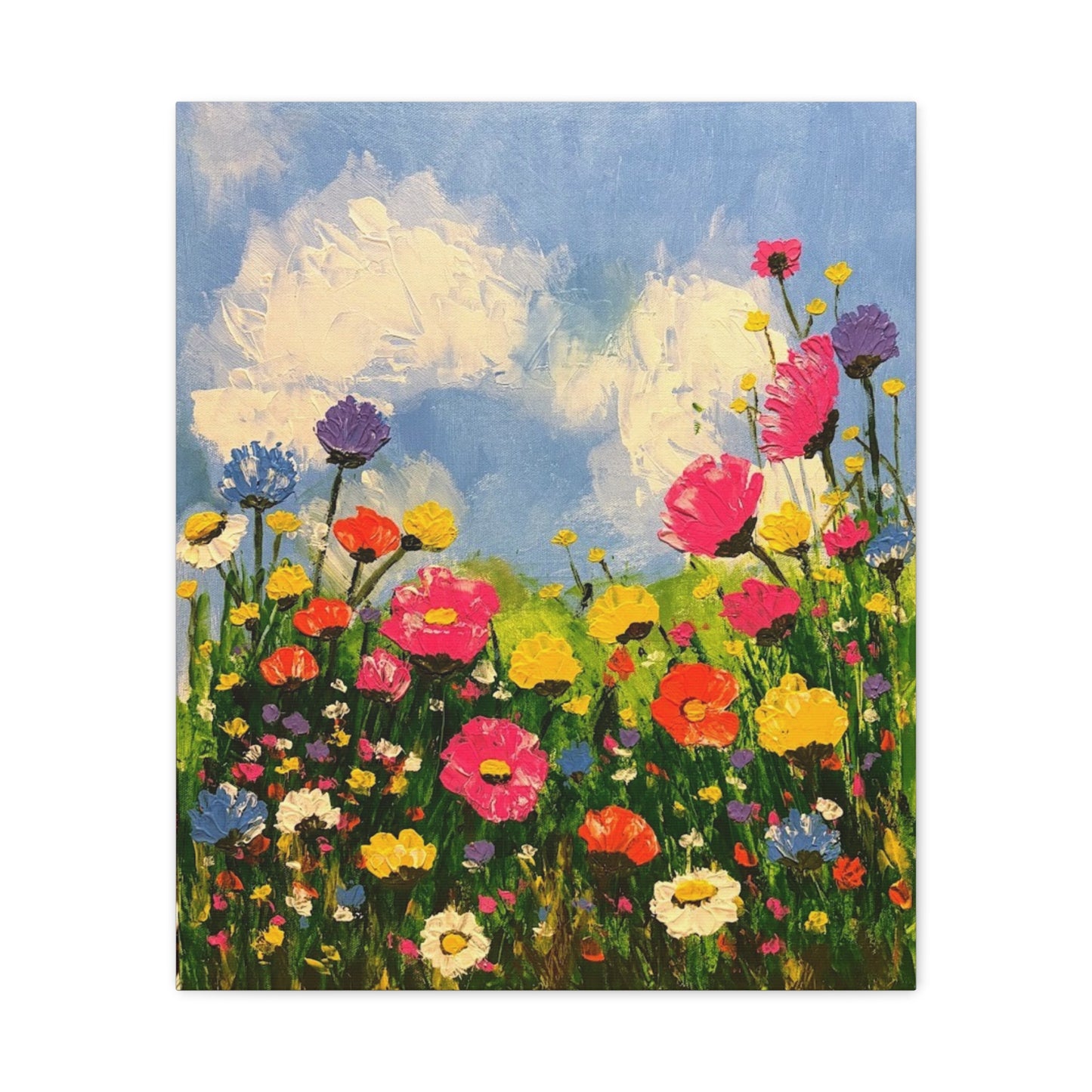 Wildflower Bloom Canvas Print — Bright Wildflower Wall Art (Matte Stretched)