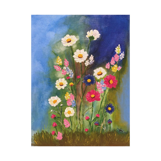 Floral Meadow Matte Canvas Wall Art — Stretched Floral Painting