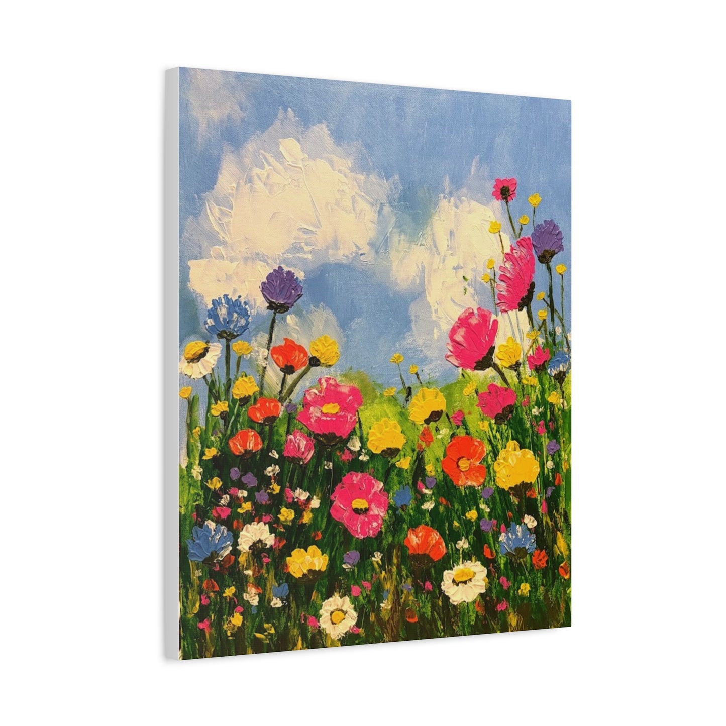 Wildflower Bloom Canvas Print — Bright Wildflower Wall Art (Matte Stretched)