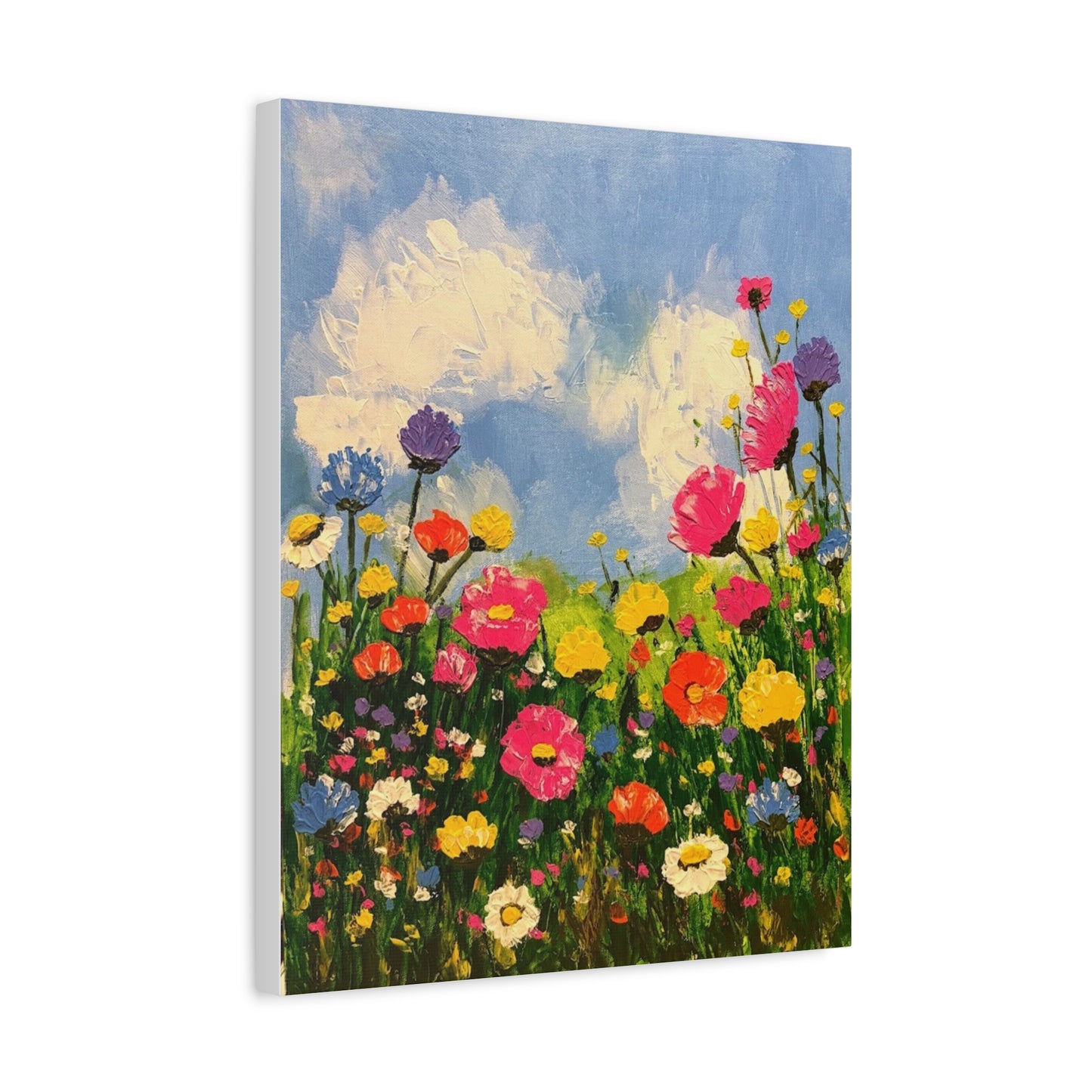 Wildflower Bloom Canvas Print — Bright Wildflower Wall Art (Matte Stretched)