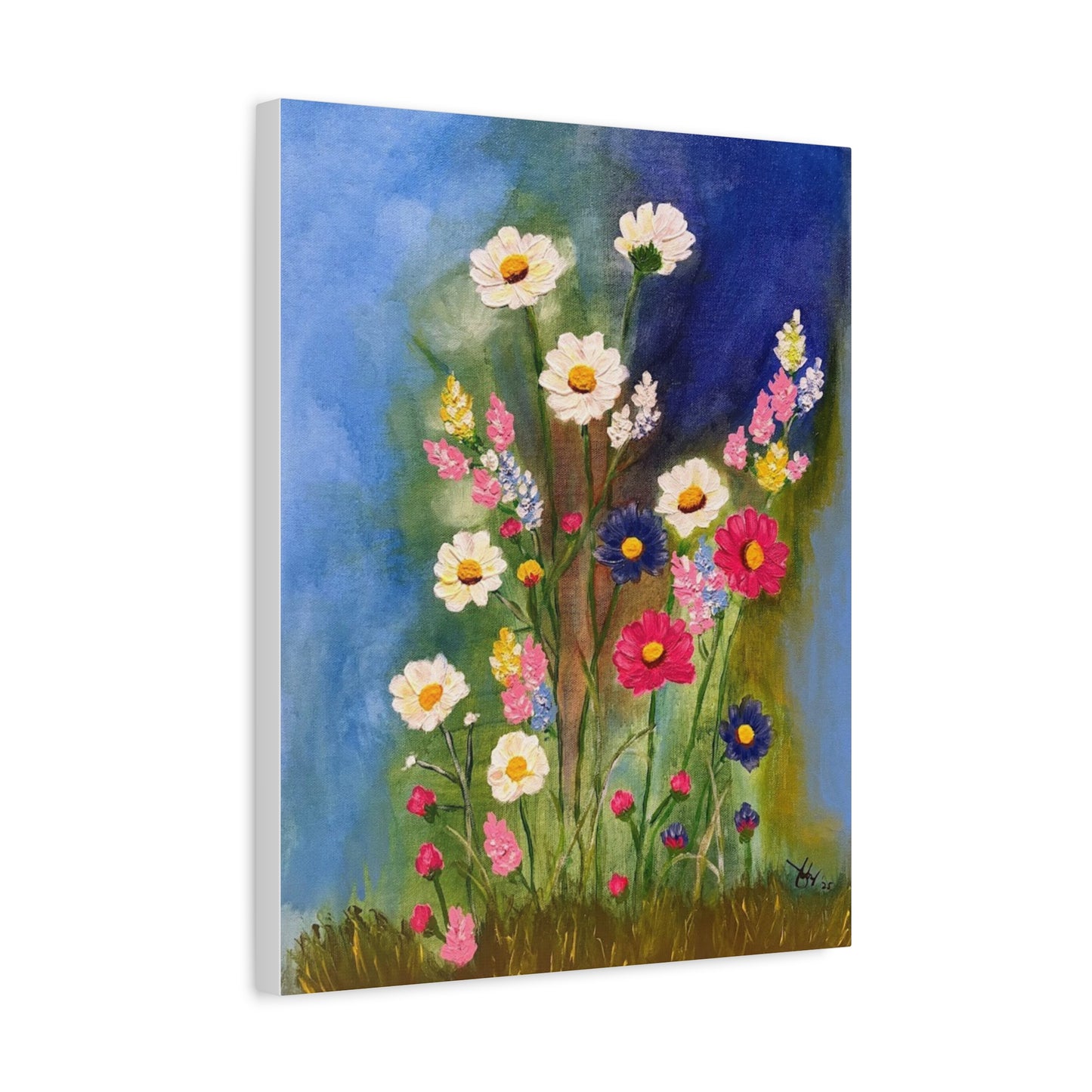 Floral Meadow Matte Canvas Wall Art — Stretched Floral Painting