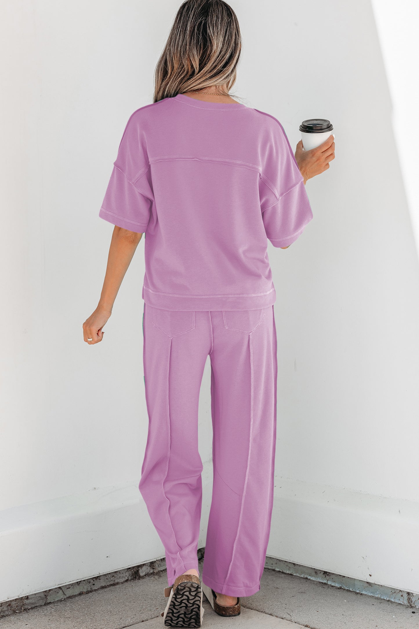 Mint Green Drop Shoulder Boxy Tee and Barrel Pants Set