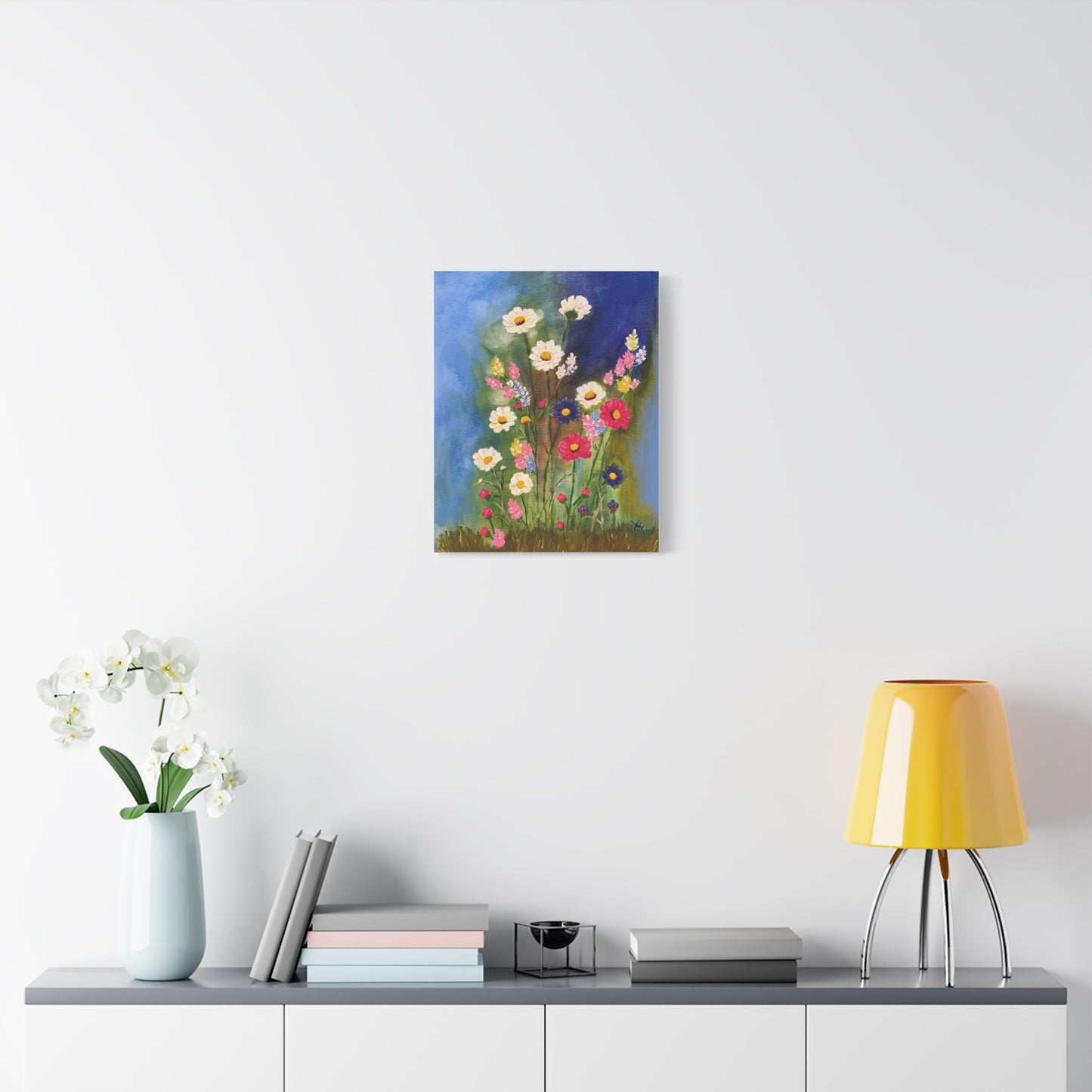 Floral Meadow Matte Canvas Wall Art — Stretched Floral Painting
