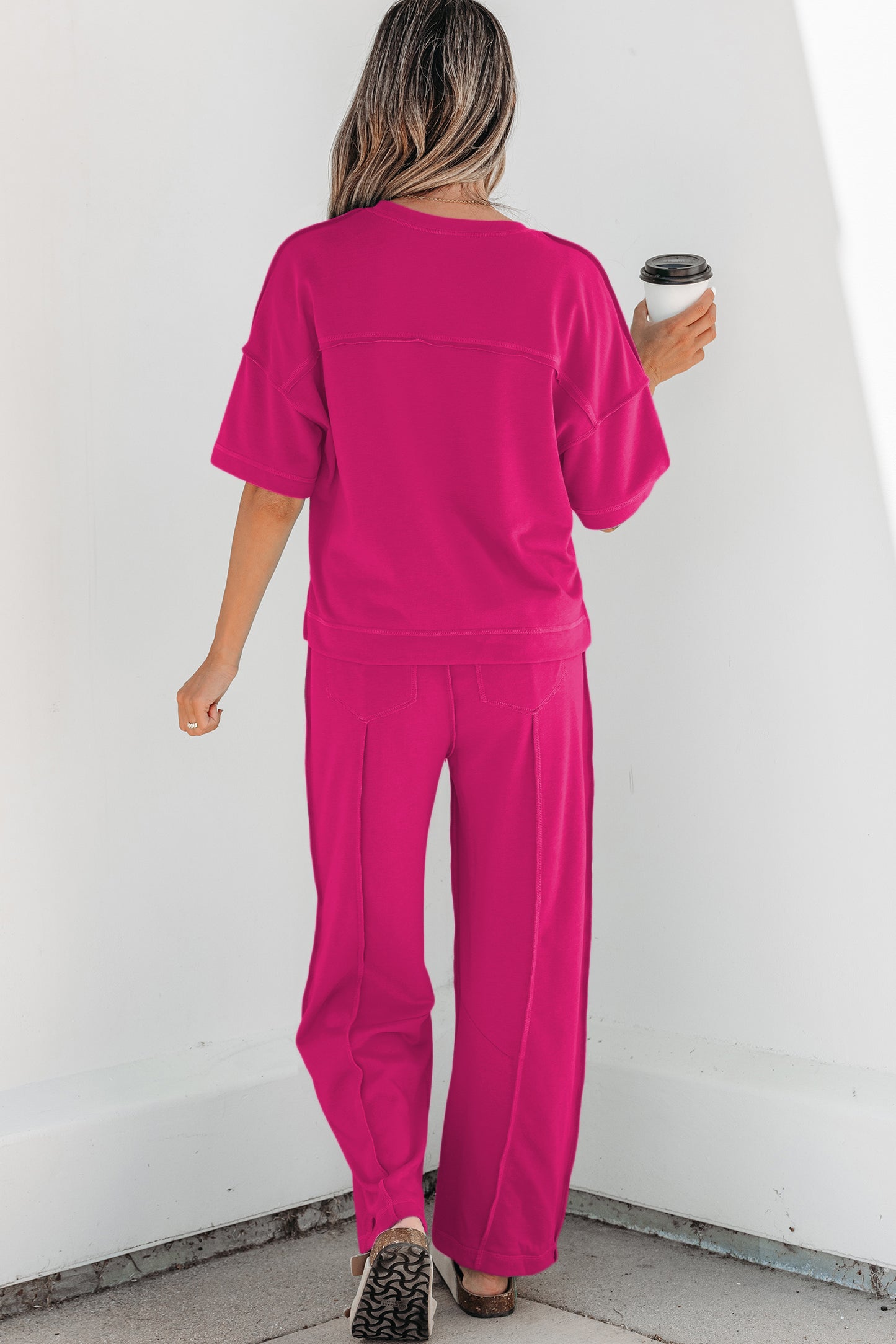 Mint Green Drop Shoulder Boxy Tee and Barrel Pants Set