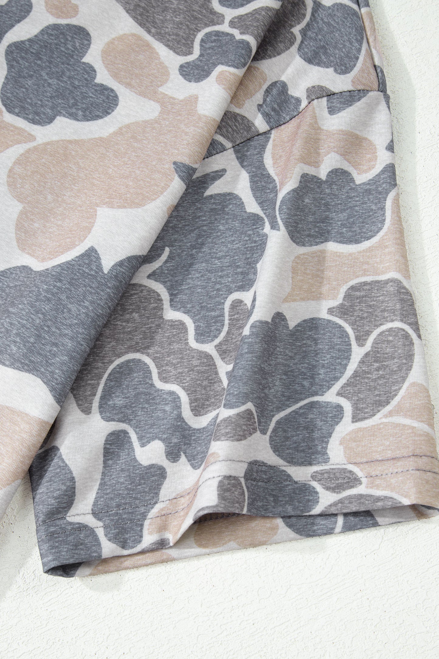 Multicolour Retro Camouflage Print Womens Casual T Shirt