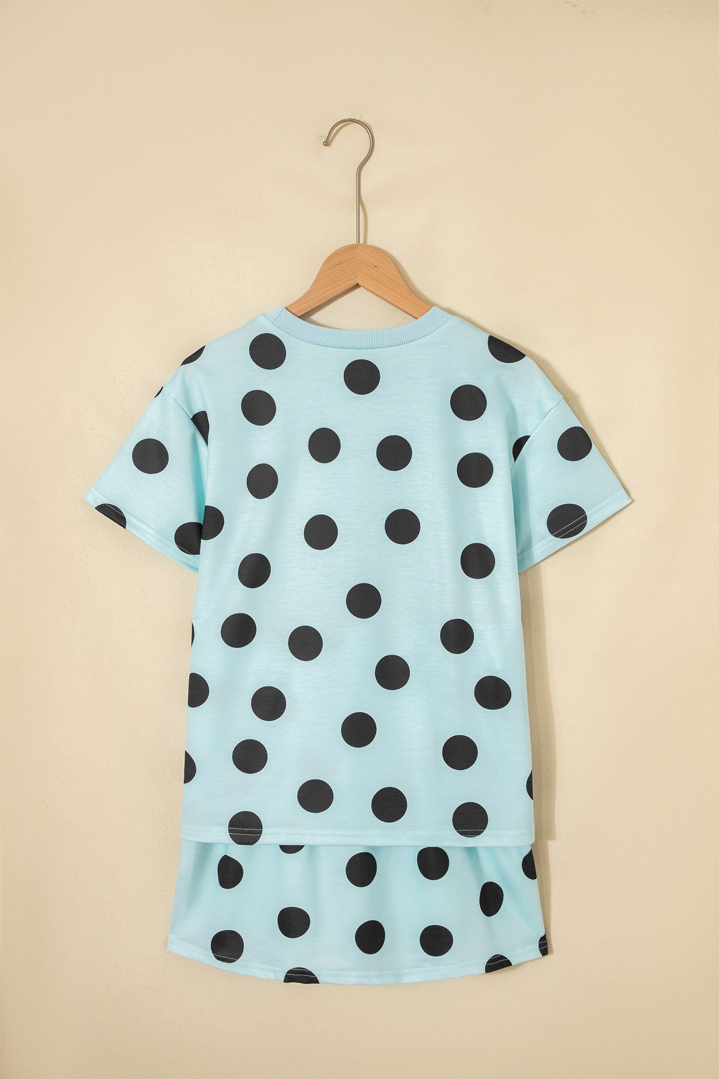White Polka Dot Short Sleeve Top Casual Skort 2pcs Outfit